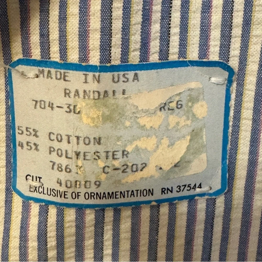 Hardwick Mens Blue White Seersucker Vintage Blazer 36R USA